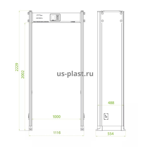 ZKTeco AMD1800 Pro (1000 мм) уличный стационарный металлодетектор с шириной прохода 1 метр