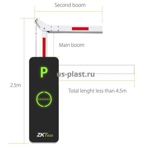ZKTeco BG1000 Folding Boom (4.5m) складная стрела для шлагбаума BG1145-90