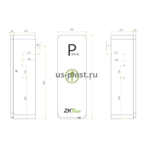 ZKTeco BG530, автоматический шлагбаум с прямой стрелой 3 м