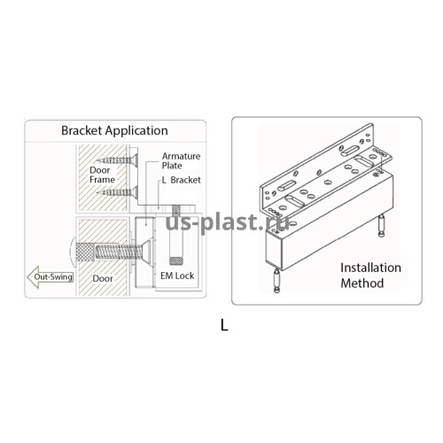 ZKTeco CM-180BL, крепление L-образное для электромагнитного замка