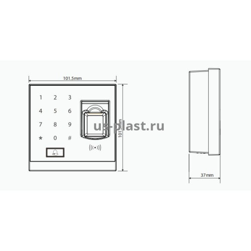 ZKTeco X8-BT, биометрический терминал контроля доступа со считывателем отпечатков пальцев, карт EM-Marine и Bluetooth