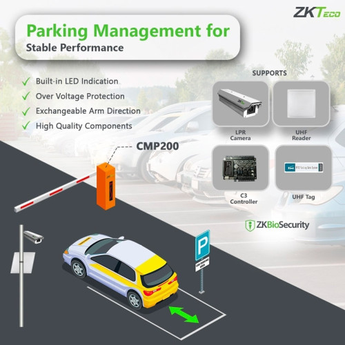 ZKTeco CMP200 (6м), автоматический шлагбаум с телескопической стрелой 6 м
