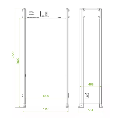 ZKTeco AMD1800 (1000 мм) арочный стационарный металлодетектор